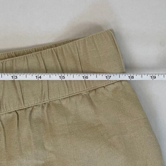 NWOT Melrose and Market Linen Blend Elastic Waist Drawstring Shorts Tan/Neutral - Picture 10 of 11